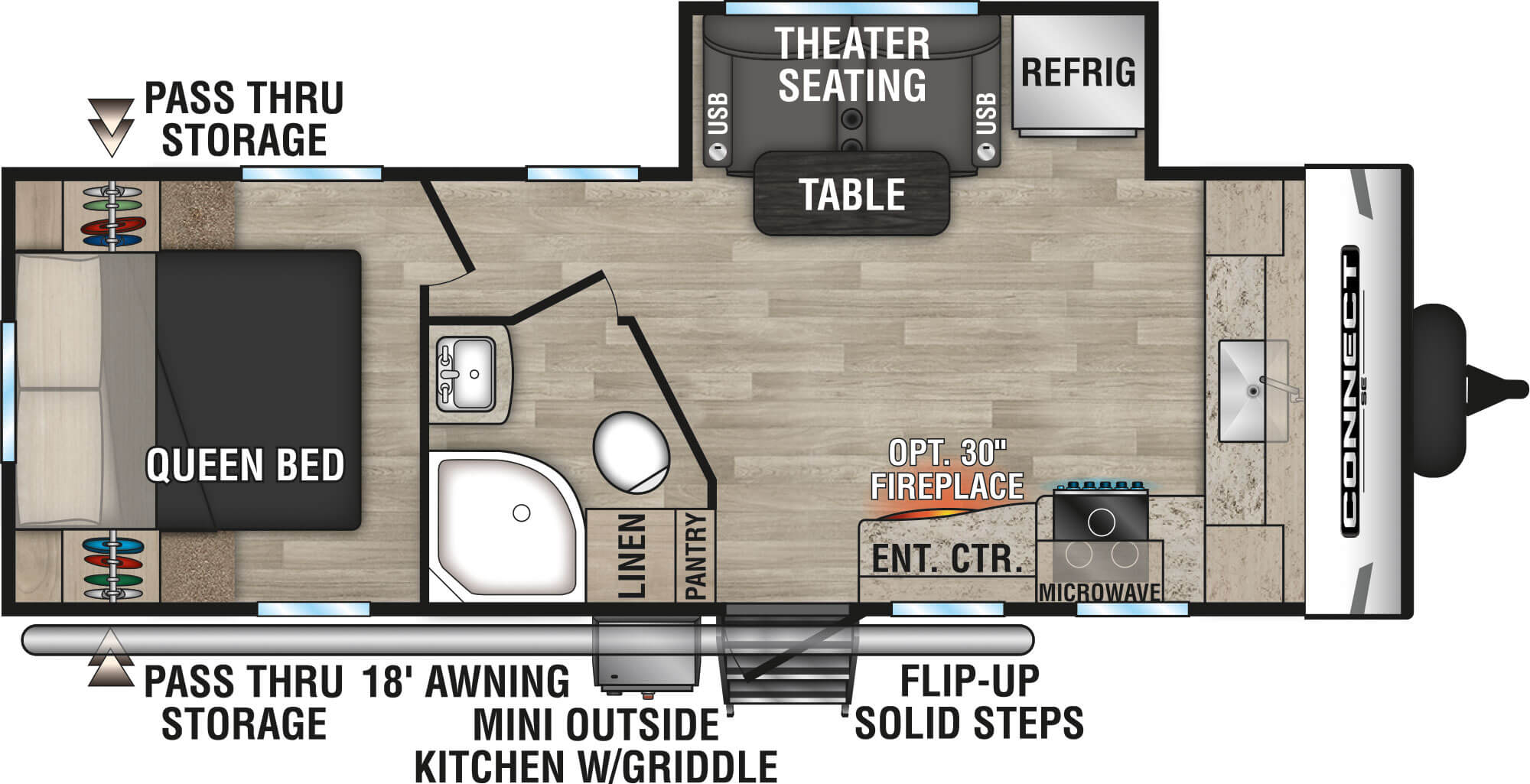 2023 KZ RV Connect SE C221FKKSE Travel Trailer Floorplan