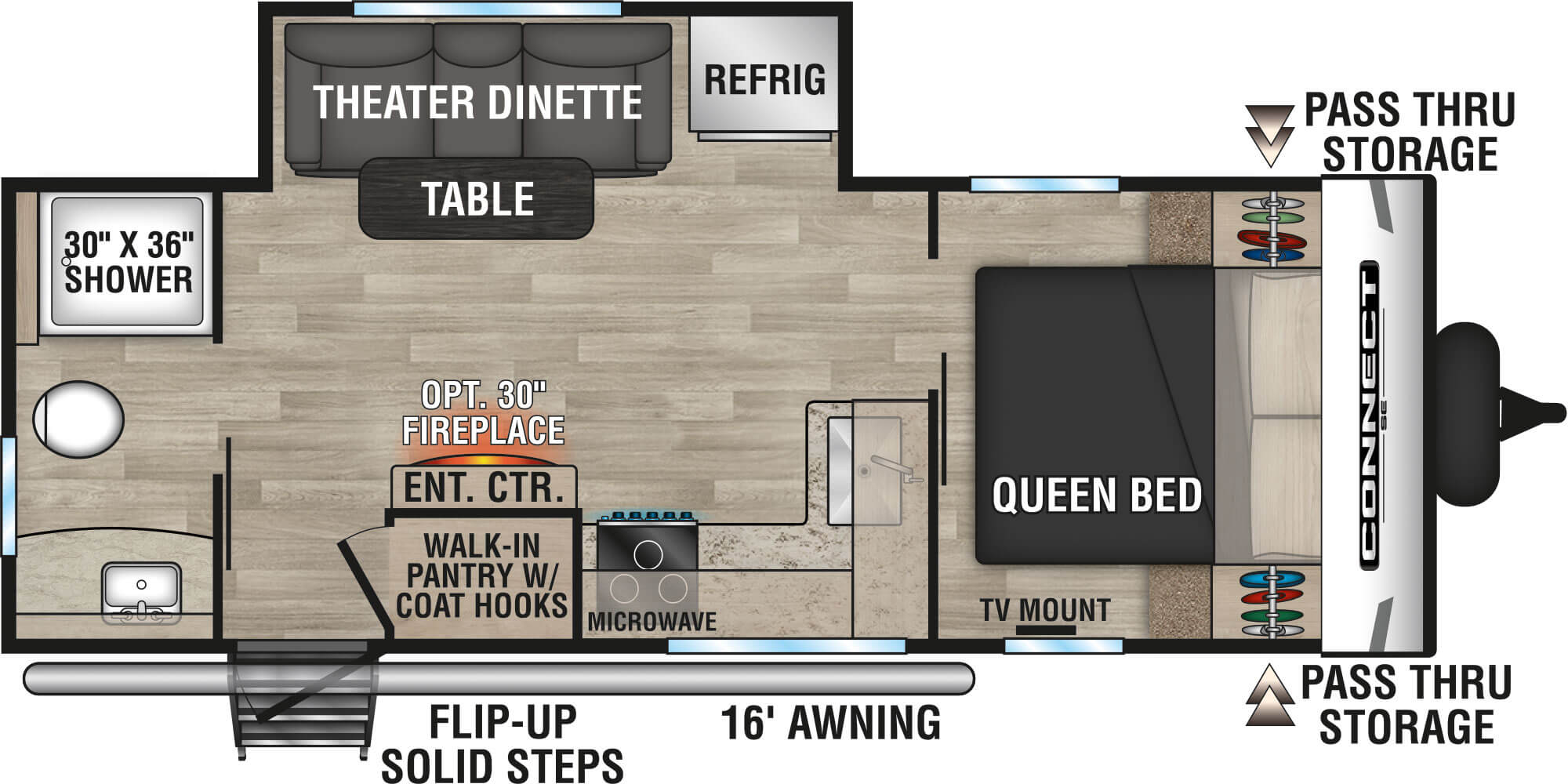 2023 KZ RV Connect SE C221RBSE Travel Trailer Floorplan