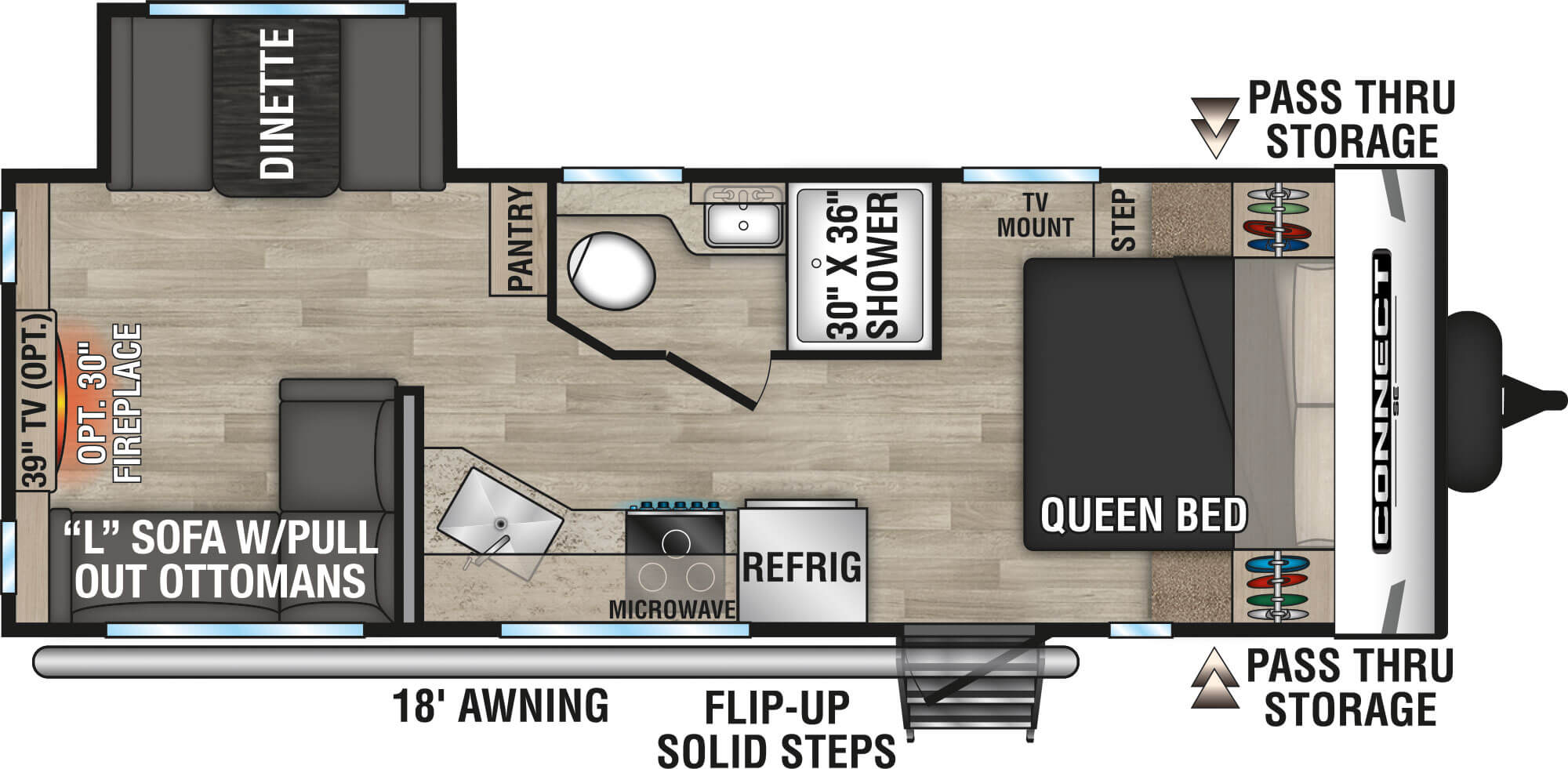 2023 KZ RV Connect SE C221RESE Travel Trailer Floorplan