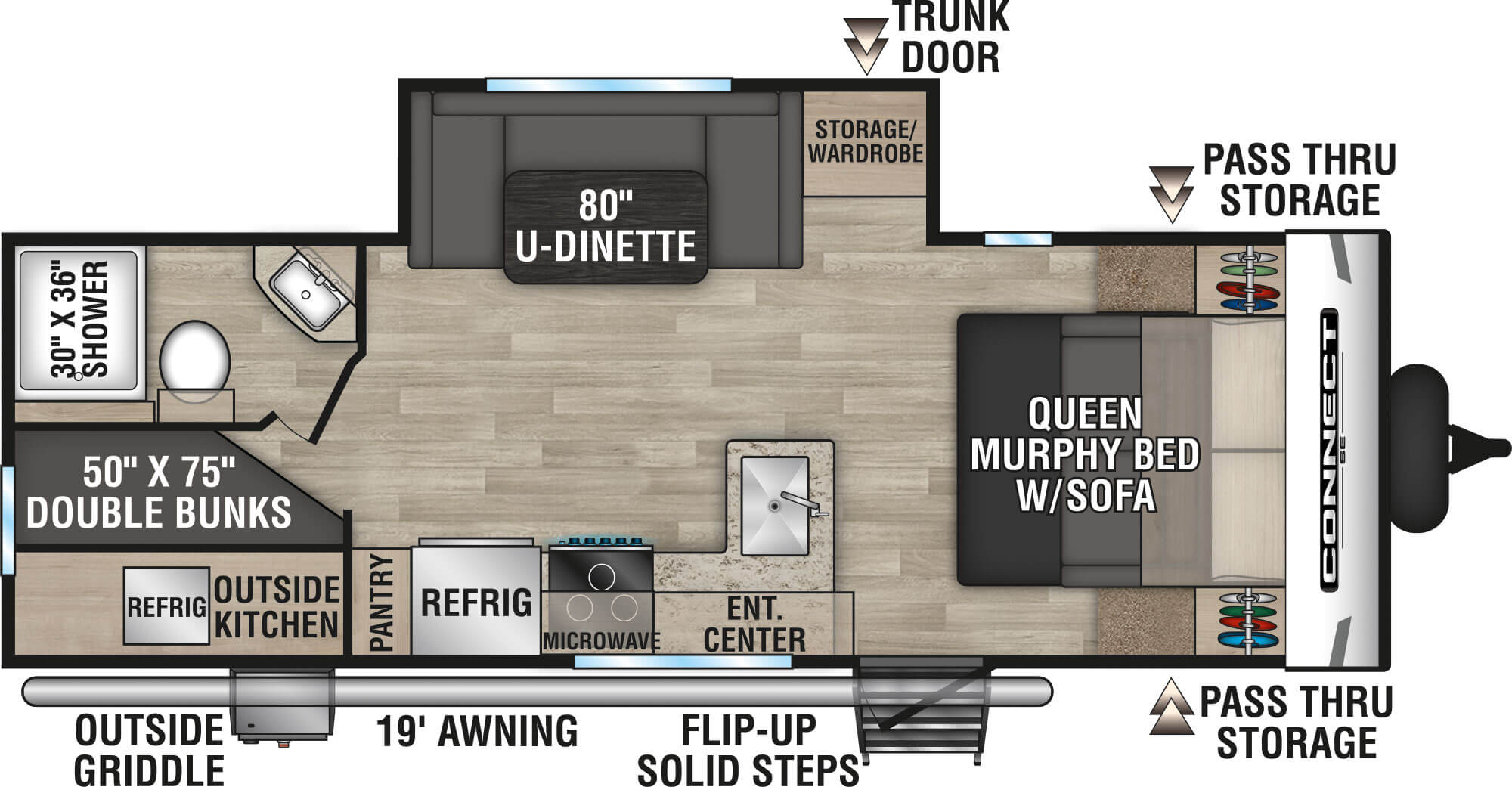 2023 KZ RV Connect SE C231BHKSE Travel Trailer Floorplan