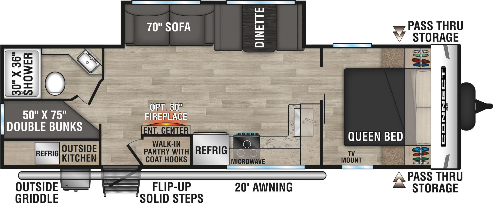 2023 KZ RV Connect SE C271BHKSE Travel Trailer Floorplan