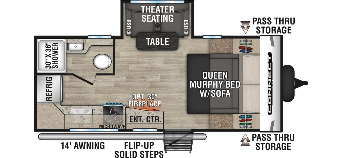 2023 KZ RV Connect SE C191MBSE Travel Trailer Floorplan