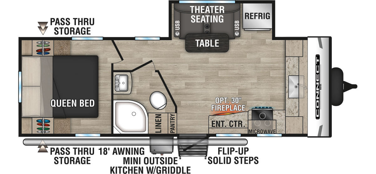 2023 KZ RV Connect SE C221FKKSE Travel Trailer Floorplan