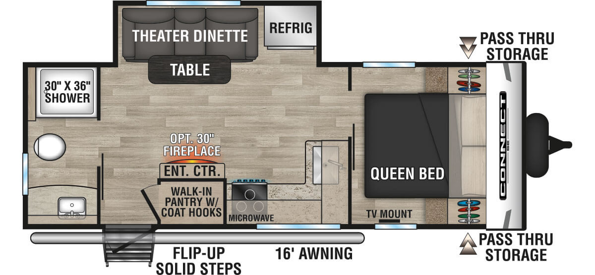 2023 KZ RV Connect SE C221RBSE Travel Trailer Floorplan