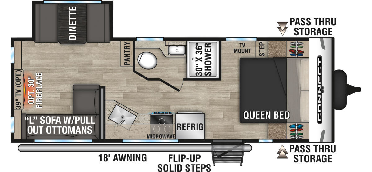 2023 KZ RV Connect SE C221RESE Travel Trailer Floorplan