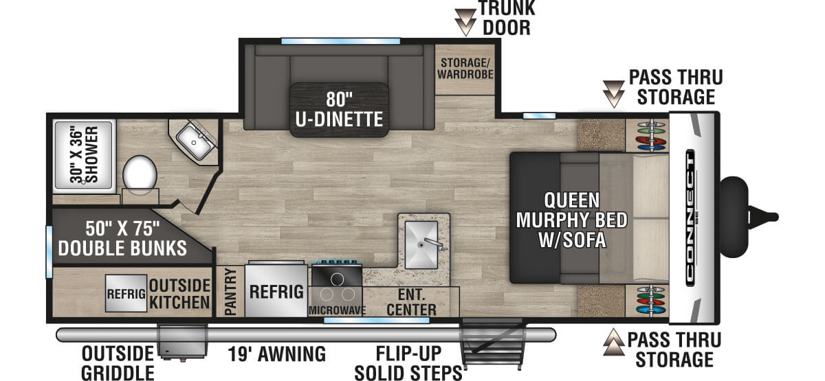 2023 KZ RV Connect SE C231BHKSE Travel Trailer Floorplan