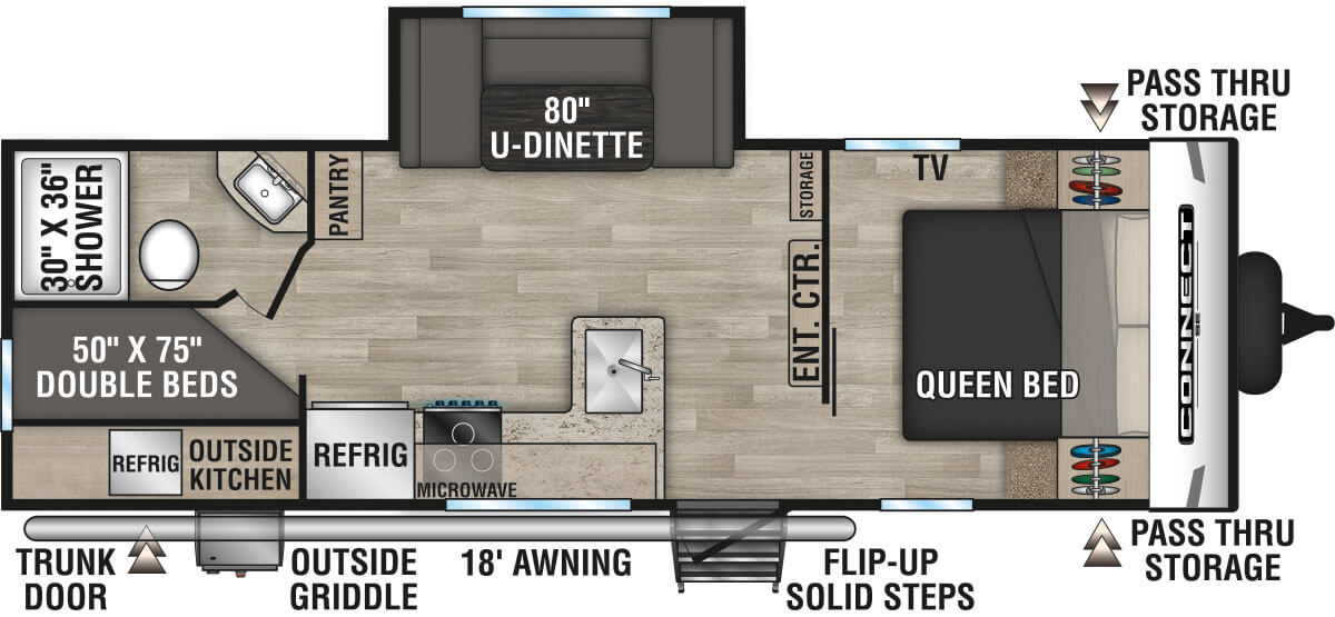 2023 KZ RV Connect SE C241BHKSE Travel Trailer Floorplan