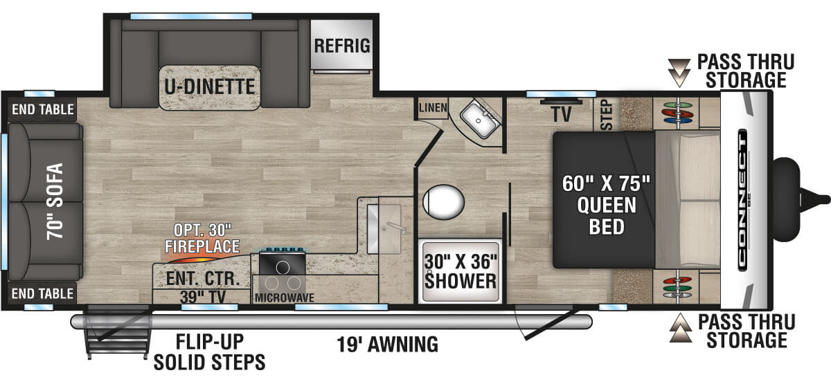 2023 KZ RV Connect SE C251RLSE Travel Trailer Floorplan