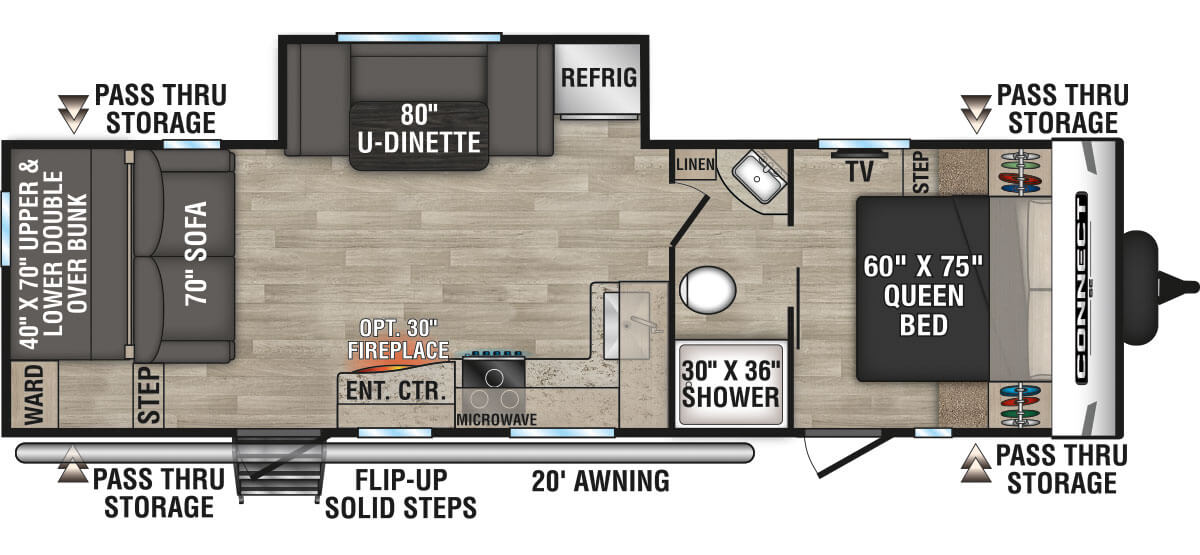 2023 KZ RV Connect SE C261BHSE Travel Trailer Floorplan