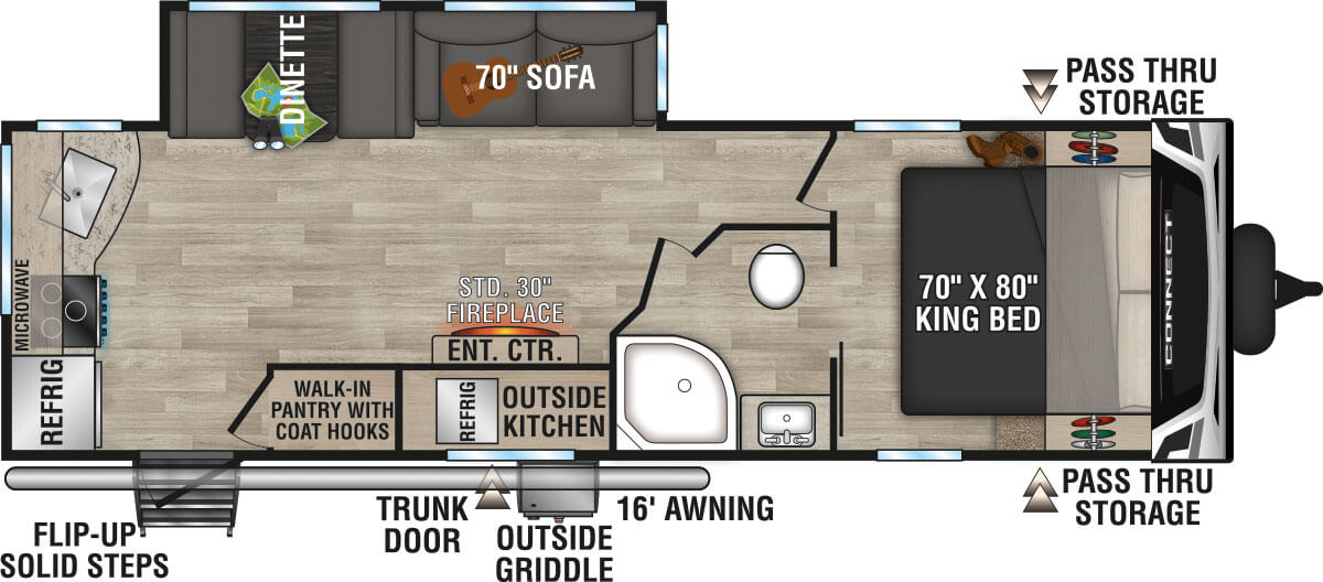 2023 KZ RV Connect C261RKK Travel Trailer Floorplan