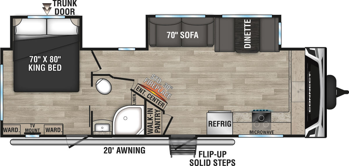 2023 KZ RV Connect C272FK Travel Trailer Floorplan