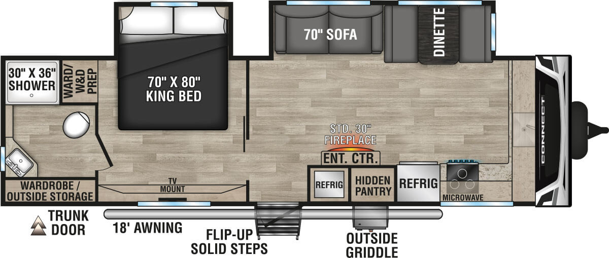 2023 KZ RV Connect C282FKK Travel Trailer Floorplan