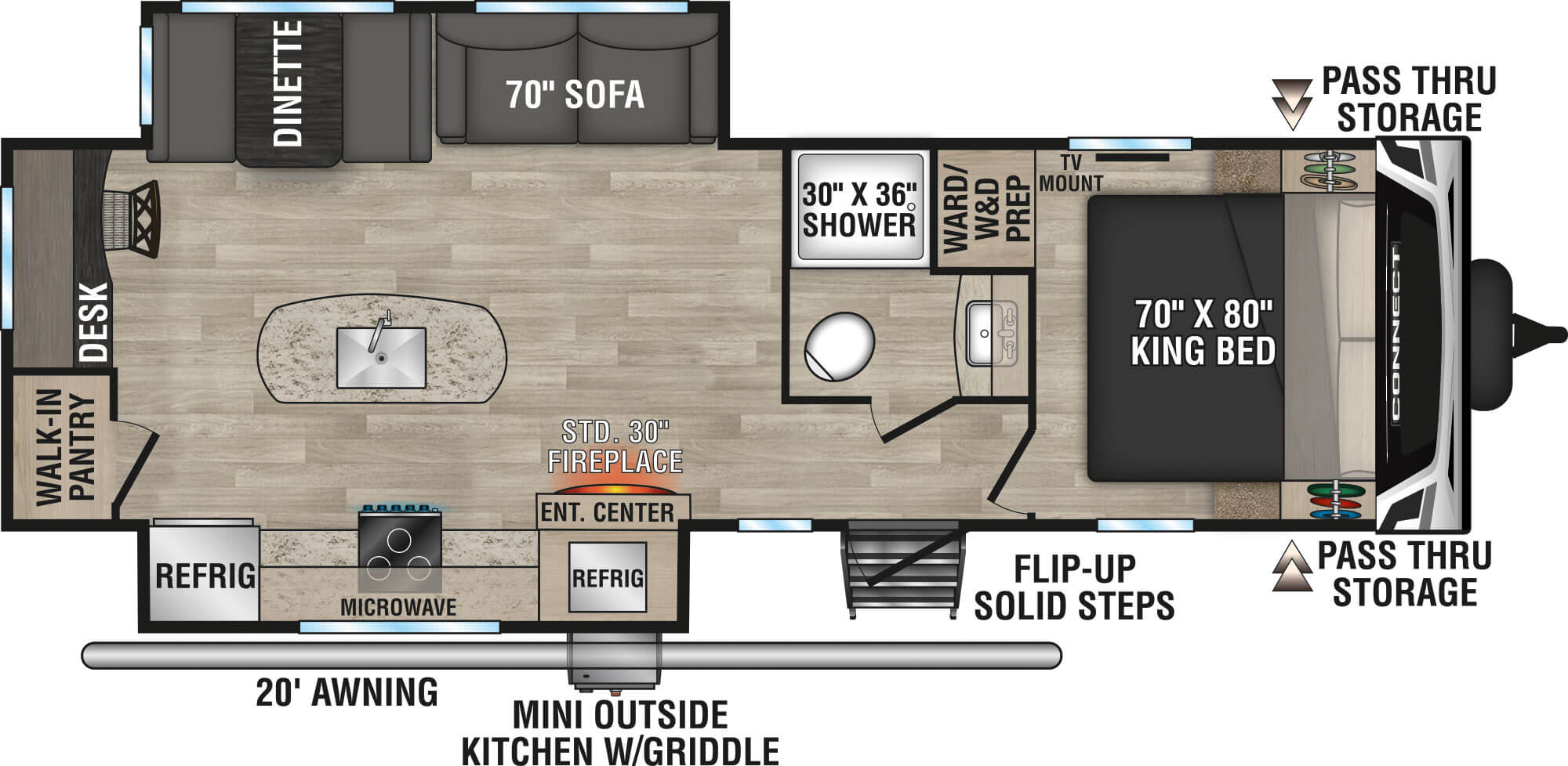 2023 KZ RV Connect C292RDK Travel Trailer Floorplan