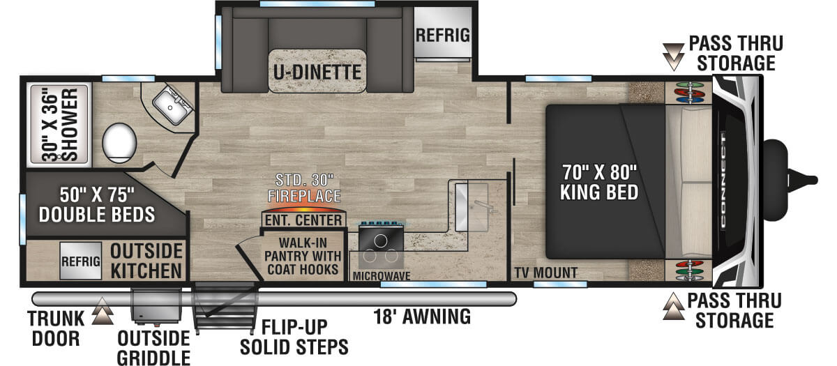 2023 KZ RV Connect C251BHK Travel Trailer Floorplan