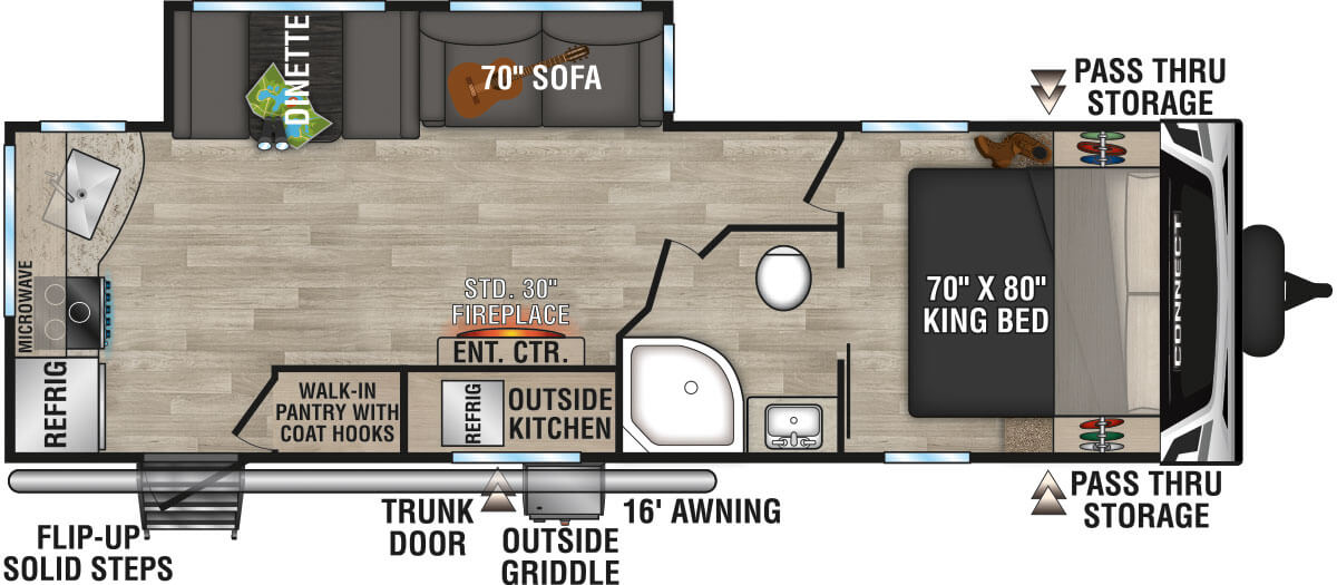 2023 KZ RV Connect C261RKK Travel Trailer Floorplan