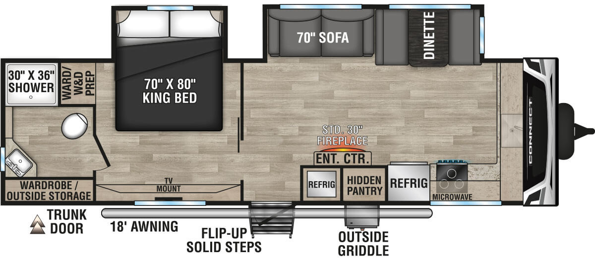 2023 KZ RV Connect C282FKK Travel Trailer Floorplan