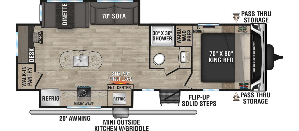 2023 KZ RV Connect C292RDK Travel Trailer Floorplan