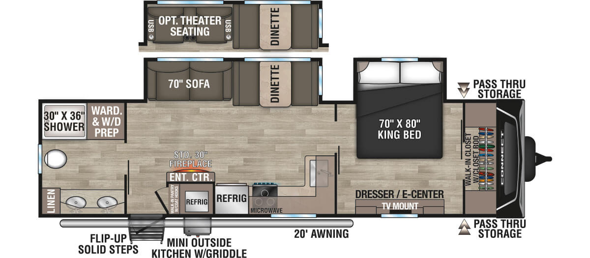 2024 KZ RV Connect C302RBK Travel Trailer Floorplan