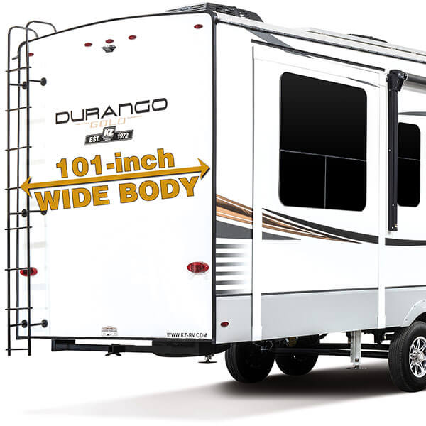 2023 KZ RV Durango Gold G360REQ Fifth Wheel Exterior 101 Inch Wide Body