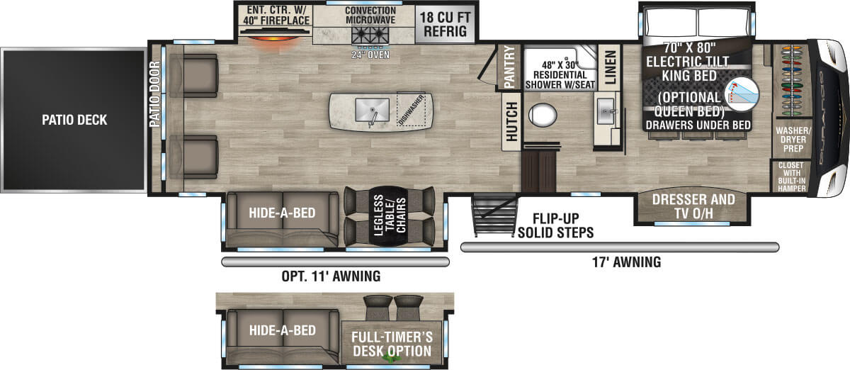 2023 KZ RV Durango Gold G358RPQ Fifth Wheel Floorplan