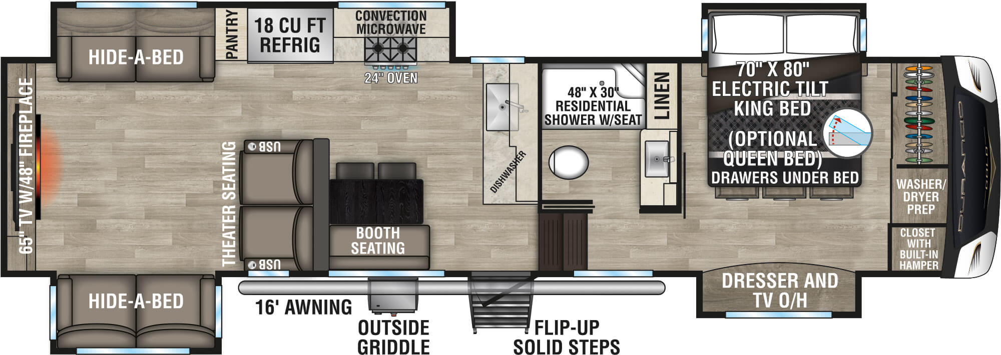 2023 KZ RV Durango Gold G360REQ Fifth Wheel Floorplan