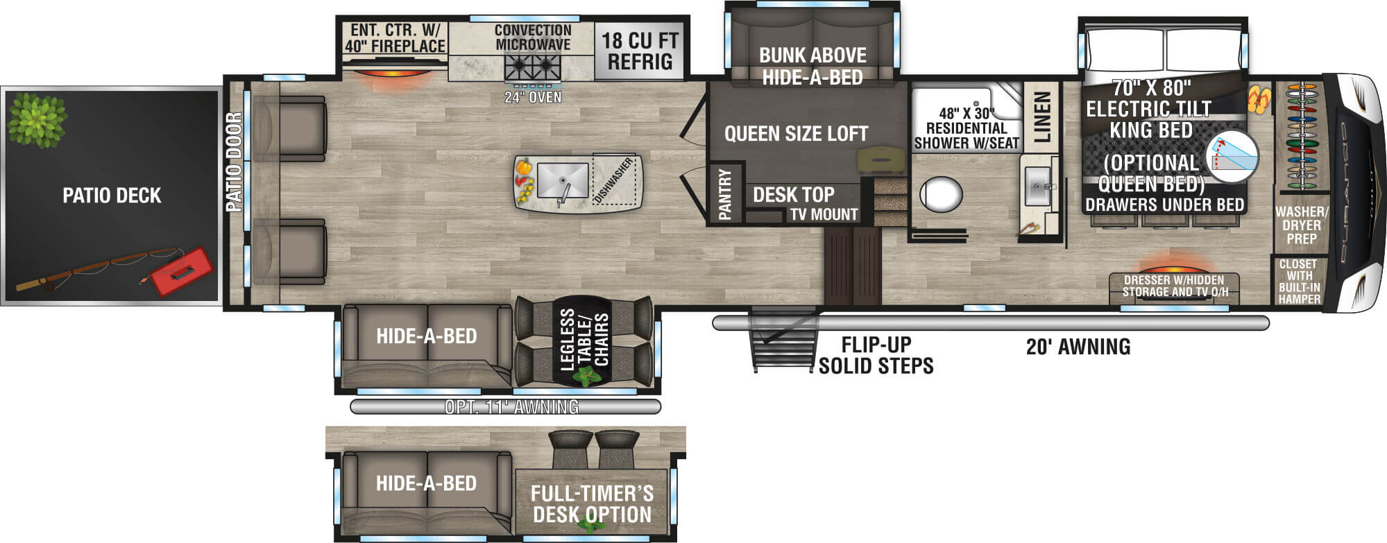 2023 KZ RV Durango Gold G382MBQ Fifth Wheel Floorplan