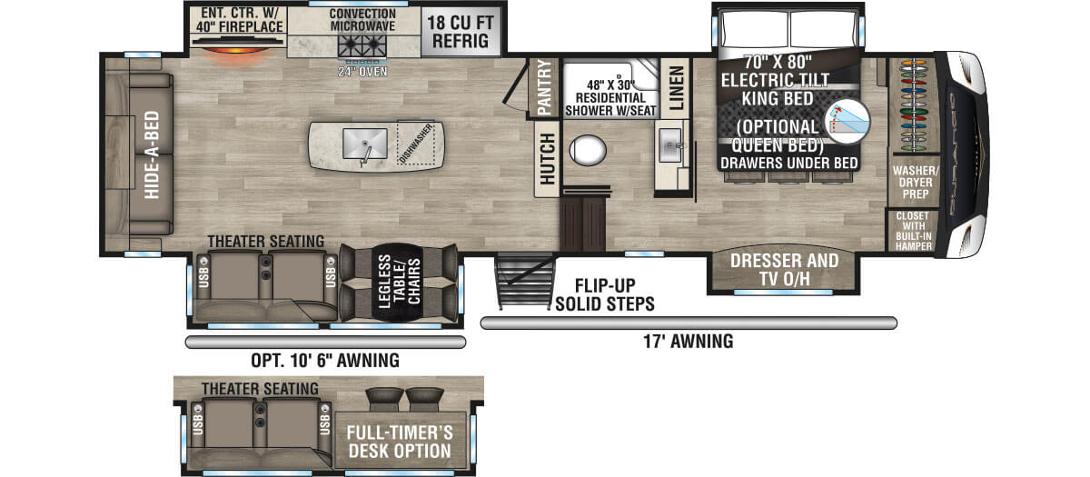 2023 KZ RV Durango Gold G356RLQ Fifth Wheel Floorplan