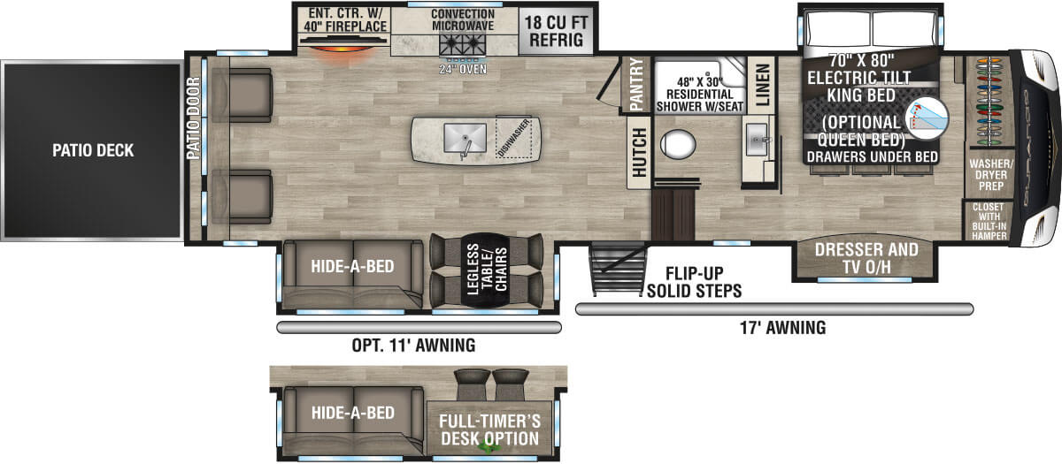 2023 KZ RV Durango Gold G358RPQ Fifth Wheel Floorplan