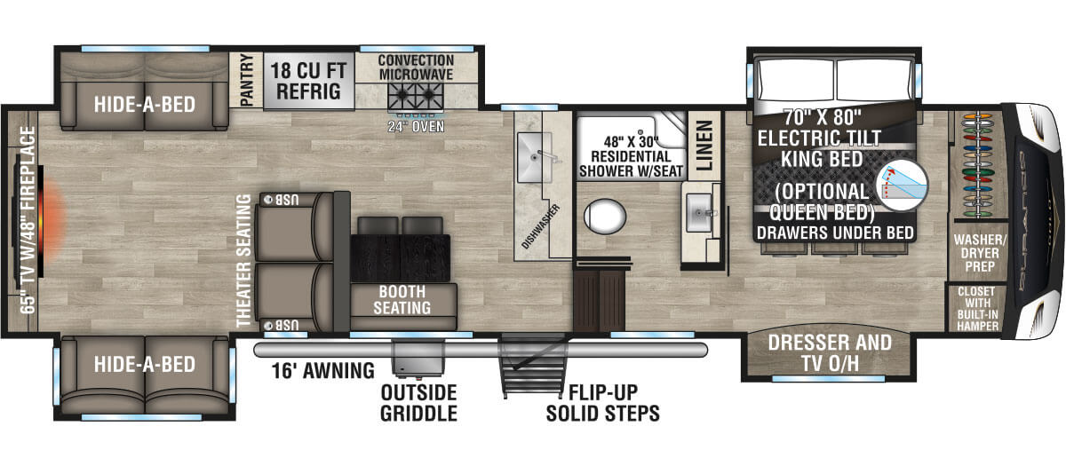 2023 KZ RV Durango Gold G360REQ Fifth Wheel Floorplan