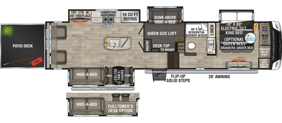 2023 KZ RV Durango Gold G382MBQ Fifth Wheel Floorplan