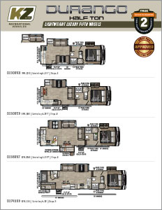 2023 KZ RV Durango Half-Ton Lightweight Luxury Fifth Wheels Flyer