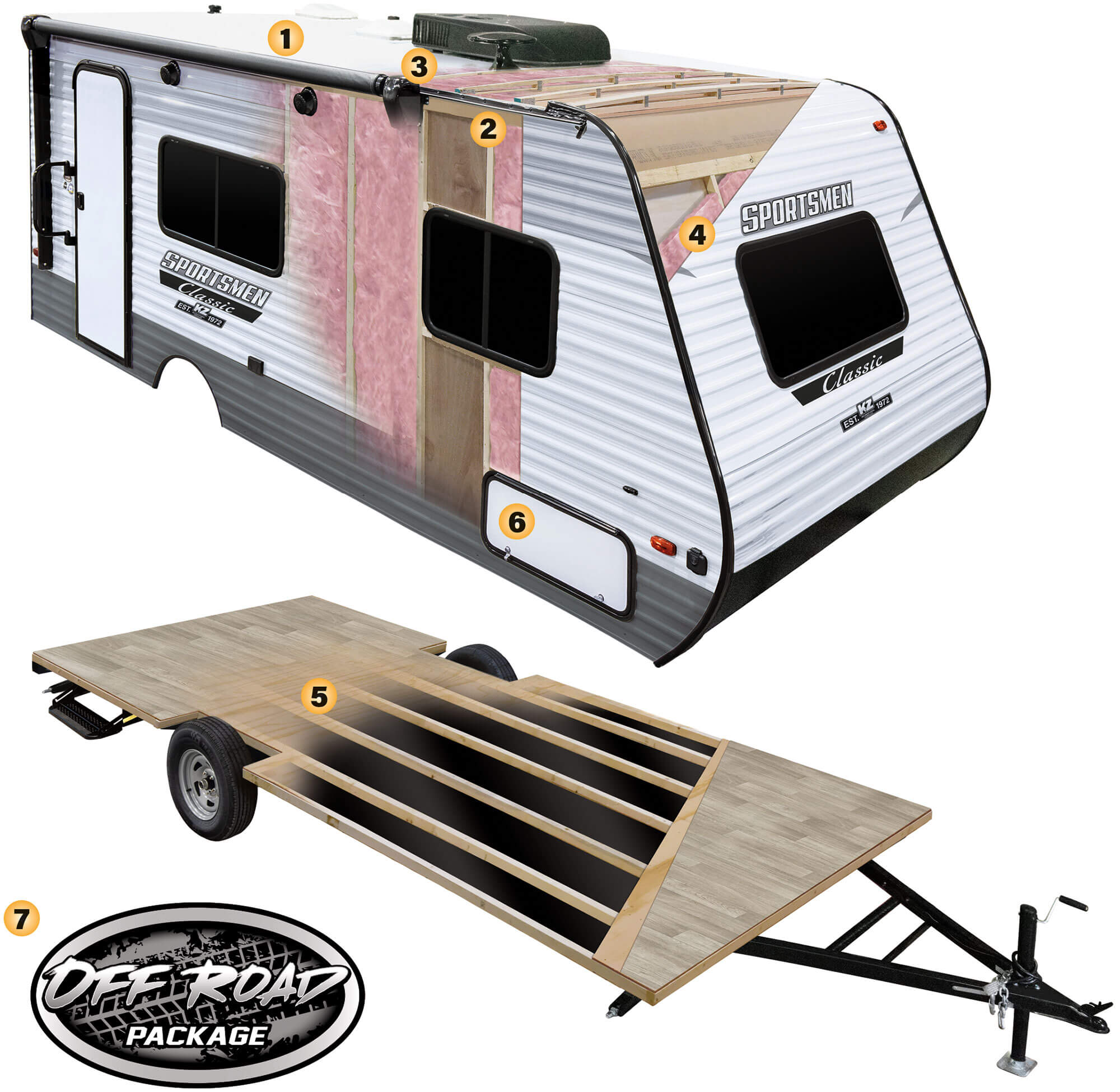 2023 KZ RV Sportsmen Classic Ultra Lightweight Travel Trailer Cutaway