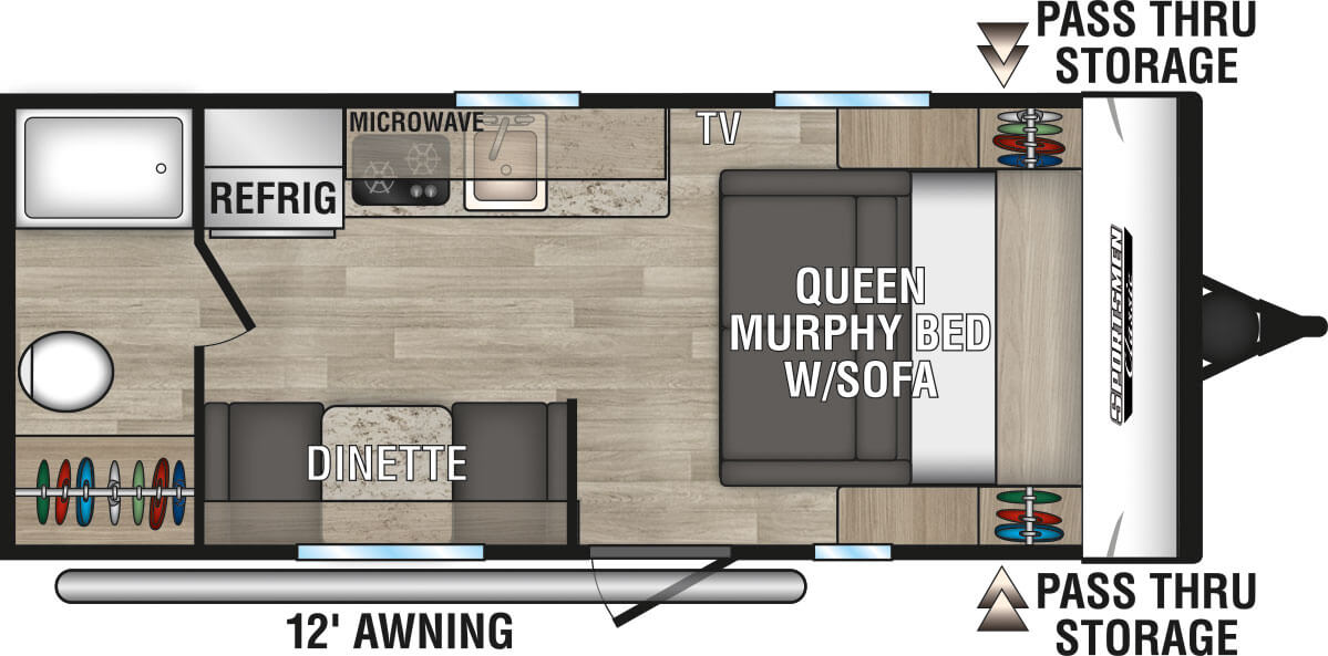 2023 KZ RV Sportsmen Classic 170MB Travel Trailer Floorplan