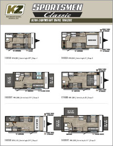 2023 KZ RV Sportsmen Classic Ultra Lightweight Travel Trailers Flyer