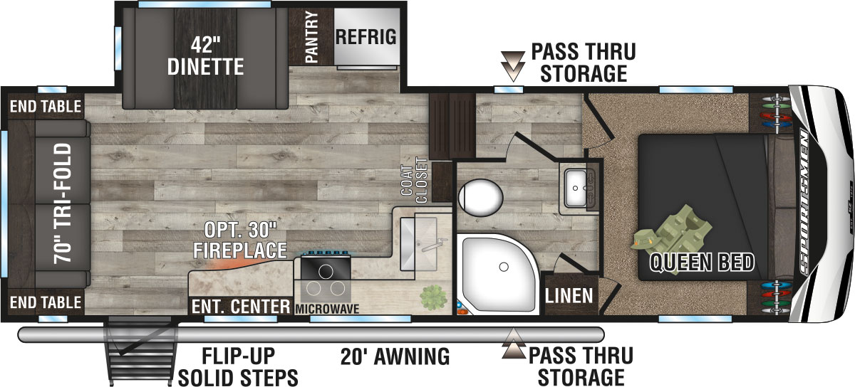 2023 KZ RV Sportsmen 251RL Fifth Wheel Floorplan