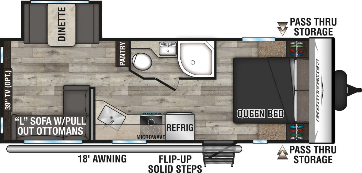 2023 KZ RV Sportsmen SE 221RESE Travel Trailer Floorplan