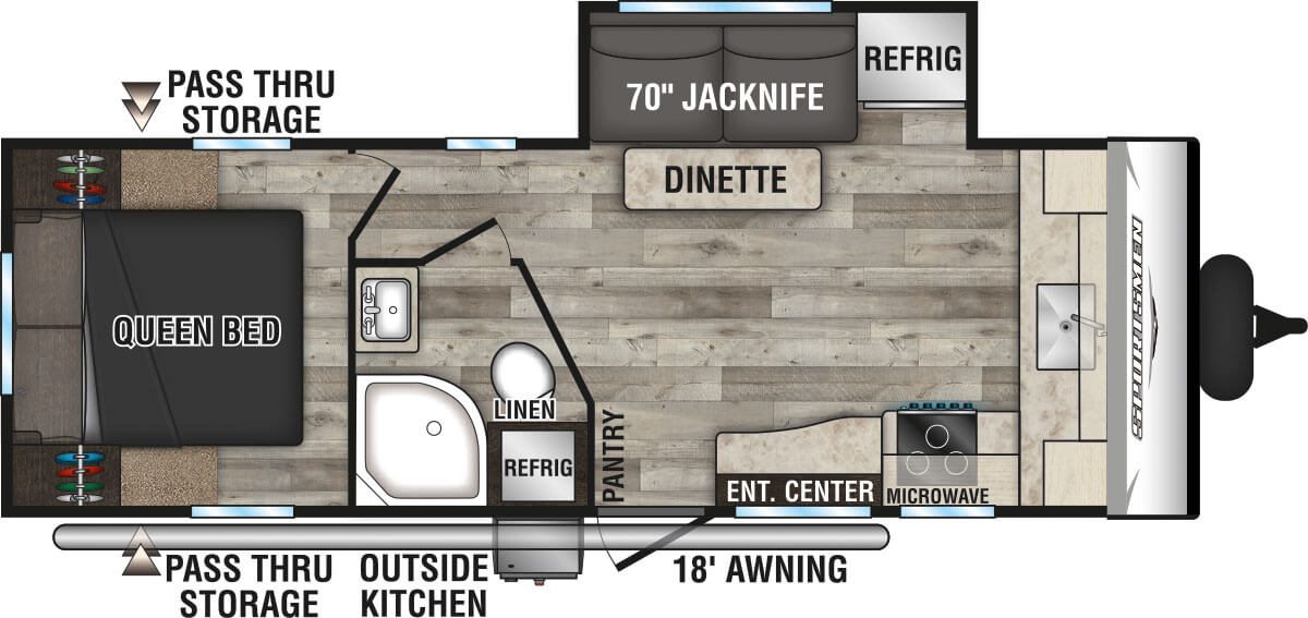 2023 KZ RV Sportsmen SE 231FKKSE Travel Trailer Floorplan