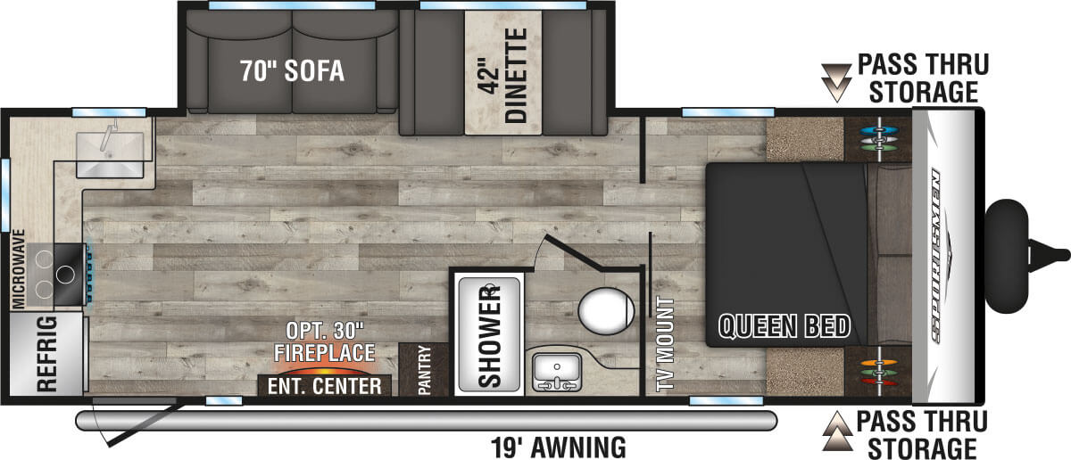 2023 KZ RV Sportsmen SE 241RKSE Travel Trailer Floorplan