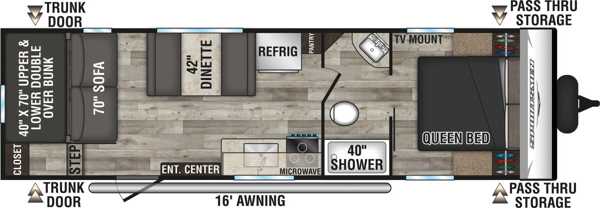 2023 KZ RV Sportsmen SE 270BHSE Travel Trailer Floorplan