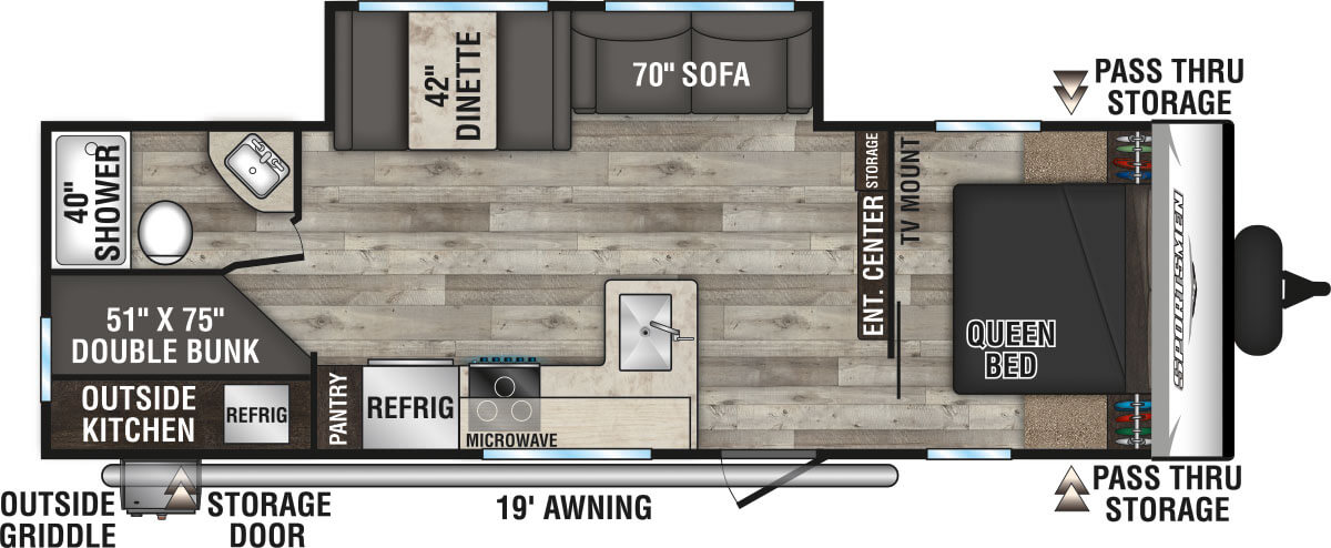 2023 KZ RV Sportsmen SE 271BHKSE Travel Trailer Floorplan