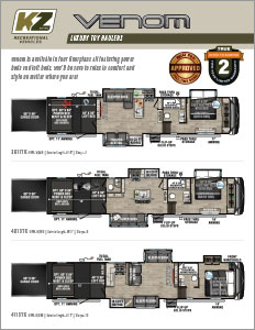 2023 KZ RV Venom Luxury Fifth Wheel Toy Haulers Flyer