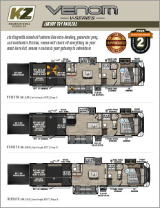 2023 KZ RV Venom Luxury Fifth Wheel Toy Haulers Flyer