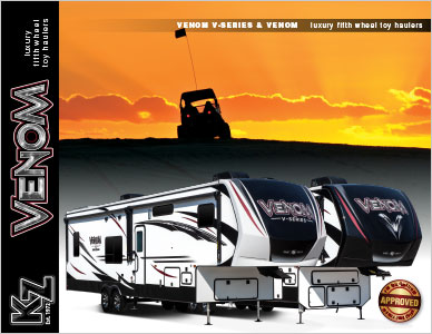 2019 KZ RV Venom Luxury Fifth Wheel Toy Haulers Brochure