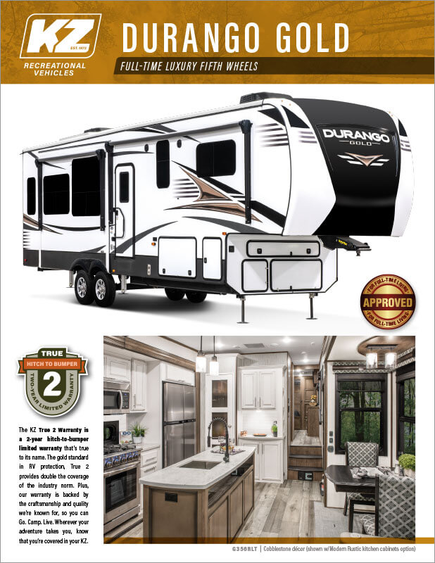 2021 KZ RV Durango Gold Full-Time Luxury Fifth Wheels -Brochure