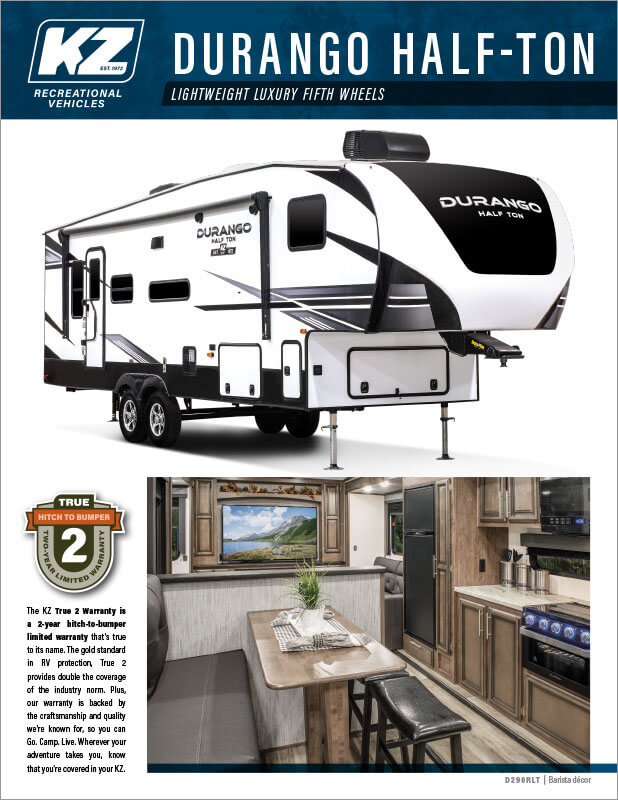 2021 KZ RV Durango Half-Ton Lightweight Luxury Fifth Wheels Brochure