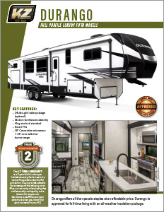 2022 KZ RV Durango Full-Profile Luxury Fifth Wheels Brochure