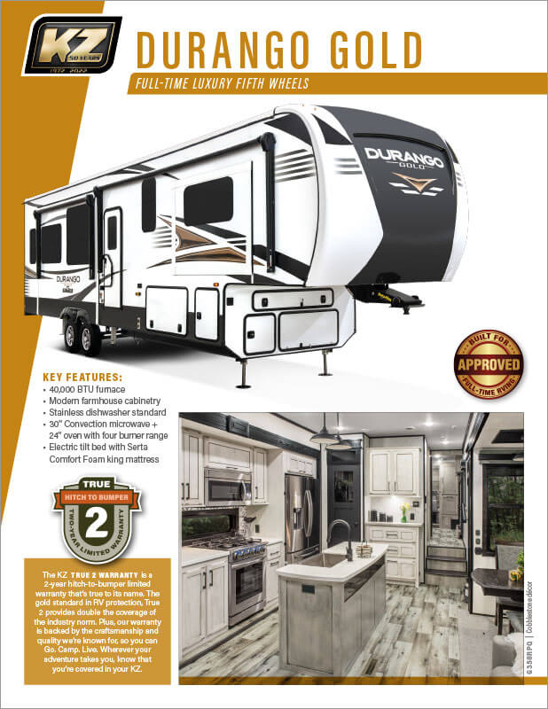 2022 KZ RV Durango Gold Full Time Luxury Fifth Wheels Brochure