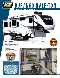 2022 KZ RV Durango Half-Ton Lightweight Luxury Fifth Wheels Brochure