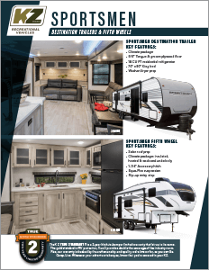 2024 KZ RV Sportsmen Destination Trailers and Fifth Wheels Brochure