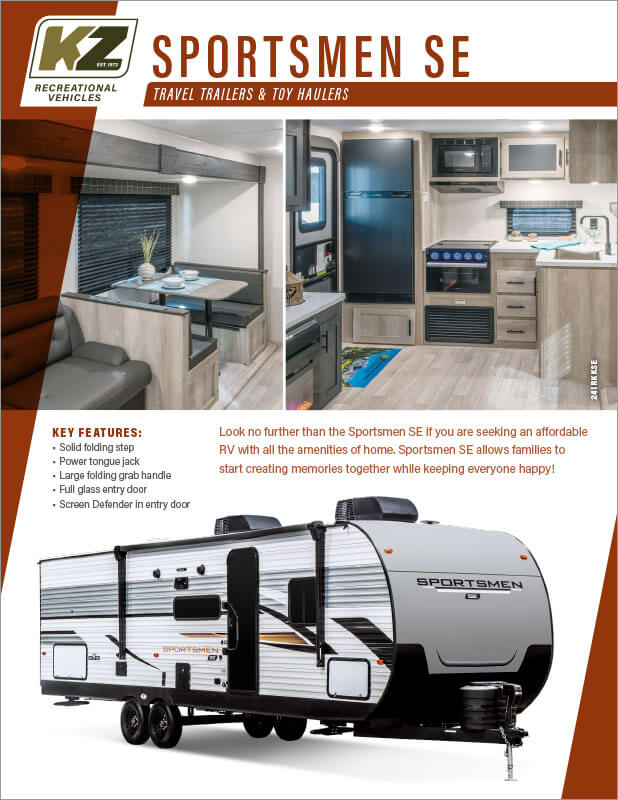 2024 KZ RV Sportsmen SE Value Packed Travel Trailers Brochure